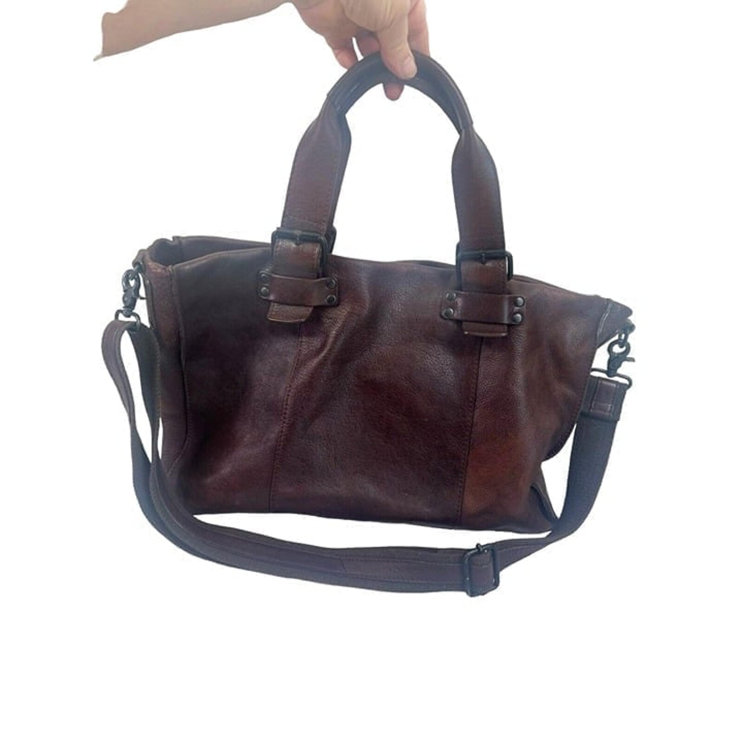 Barney's New York ox blood pebbled leather slouchy tote bag shoulder bag unisex