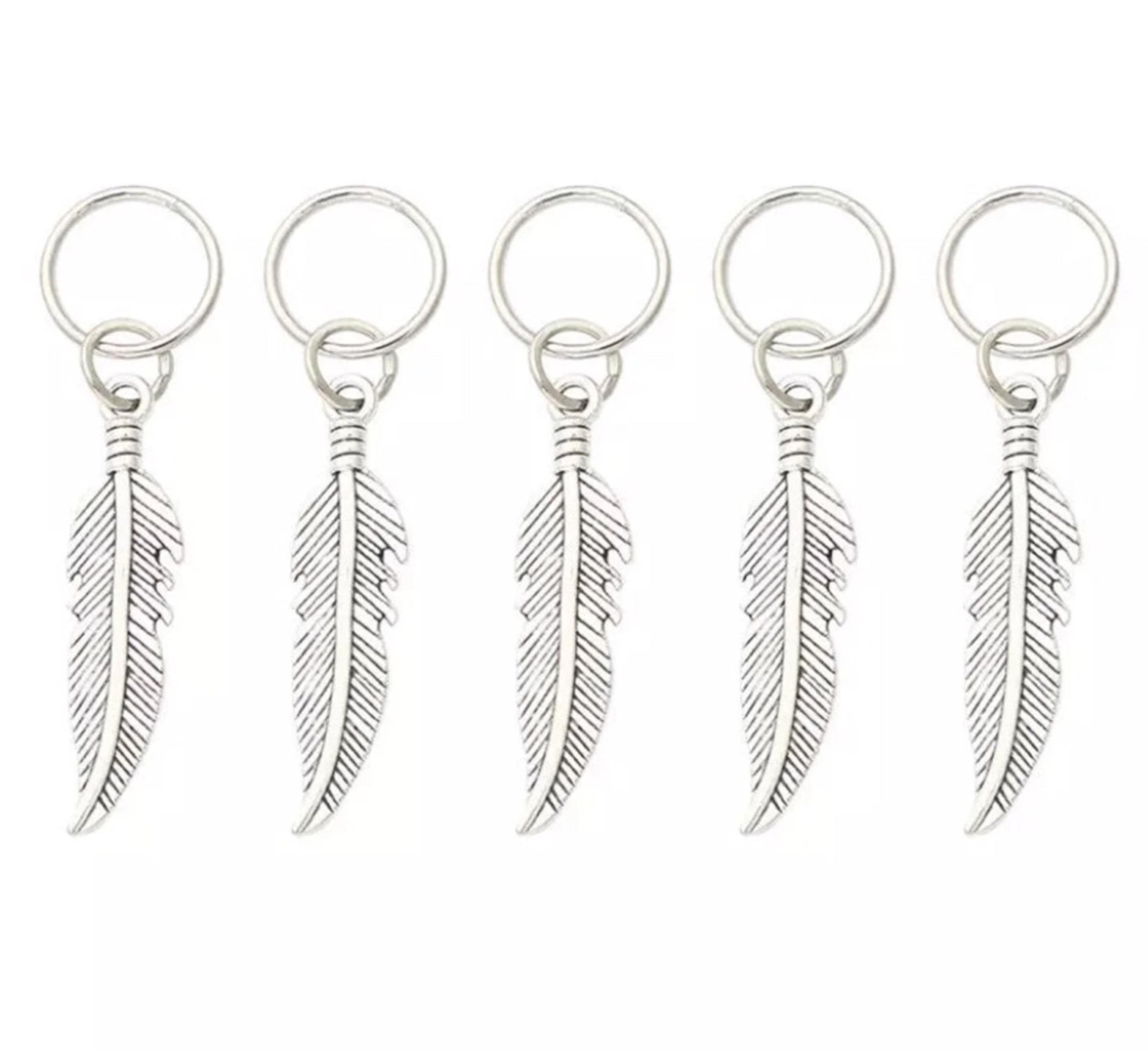 Feather 5pc Hair Rings