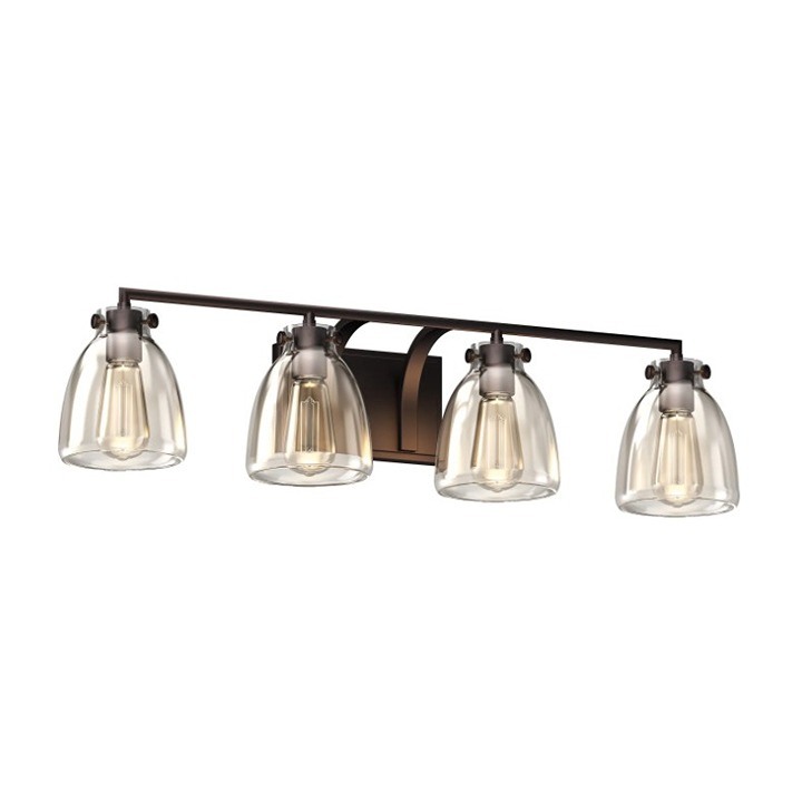 Volume Lighting V3314-79 4 Light 32 Wide Vanity Light Dimmable Clear Glass
