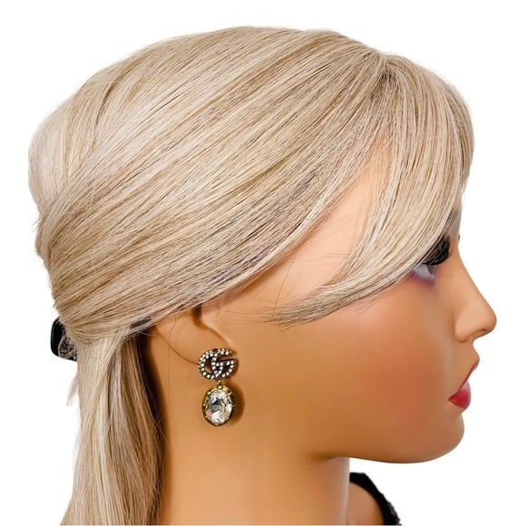 Chic Iconic Pendant Earrings – 18K Gold Plated with Crystal Accent