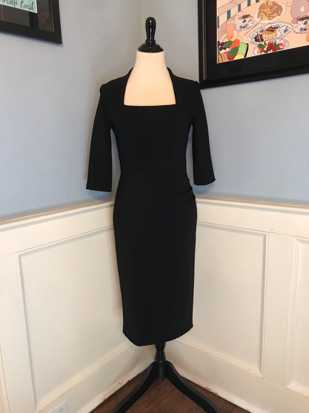 WT The Pretty Dress Company Black Riley Pencil Dress Sz UK10/US8