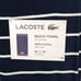 NWT LACOSTE CROC LOGO BEACH TOWEL Navy Striped 100% COTTON 36” x 72”