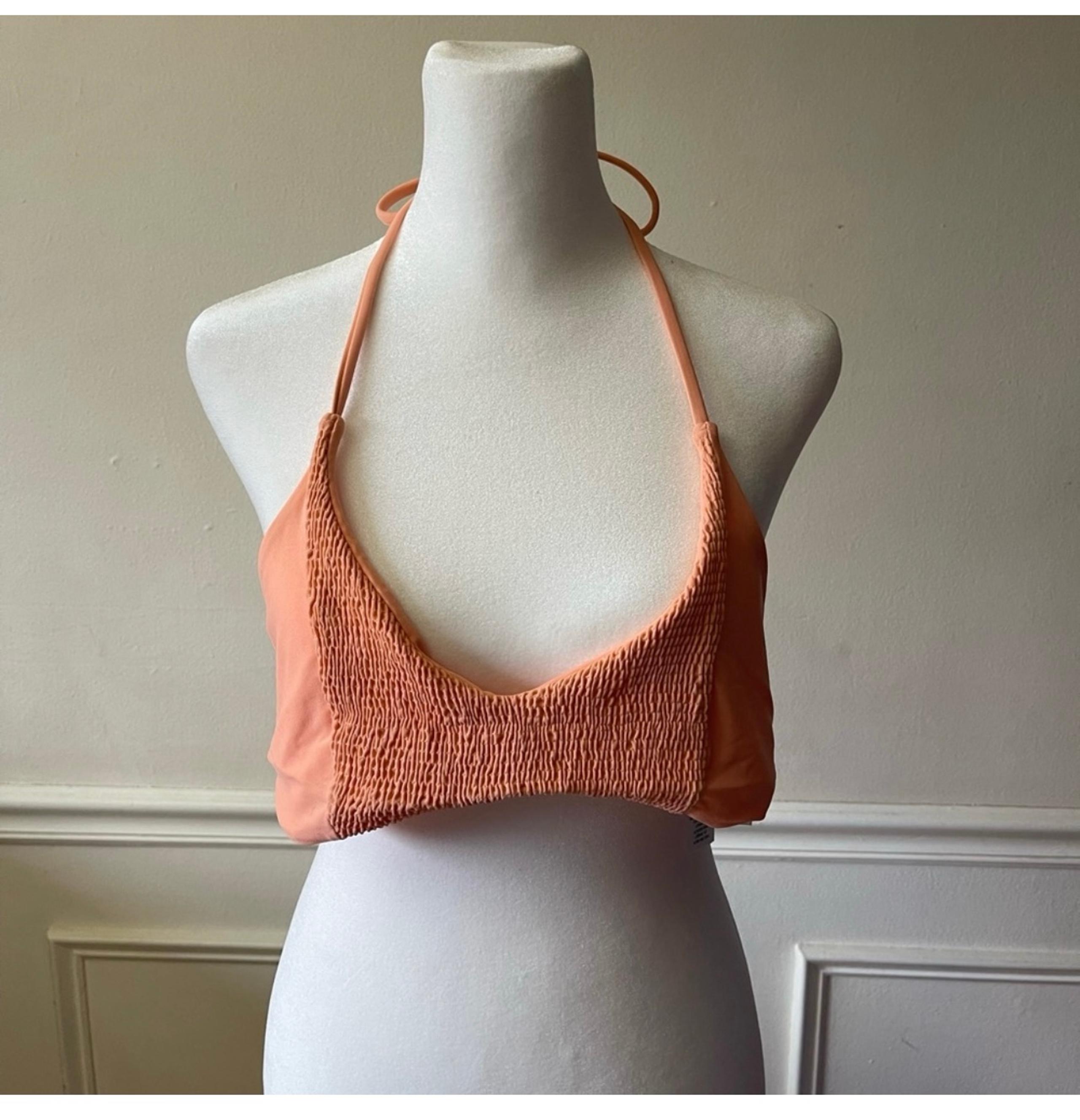 Tori Praver Swimwear Triangle Bikini Top Pale Peach Sz XL Women’s Swimsuit