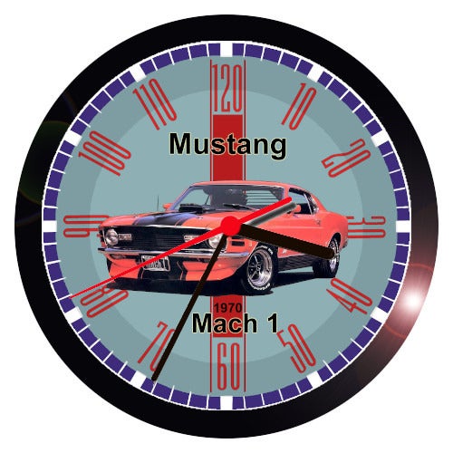 1970 FORD MACH 1 MUSTANG WALL CLOCK