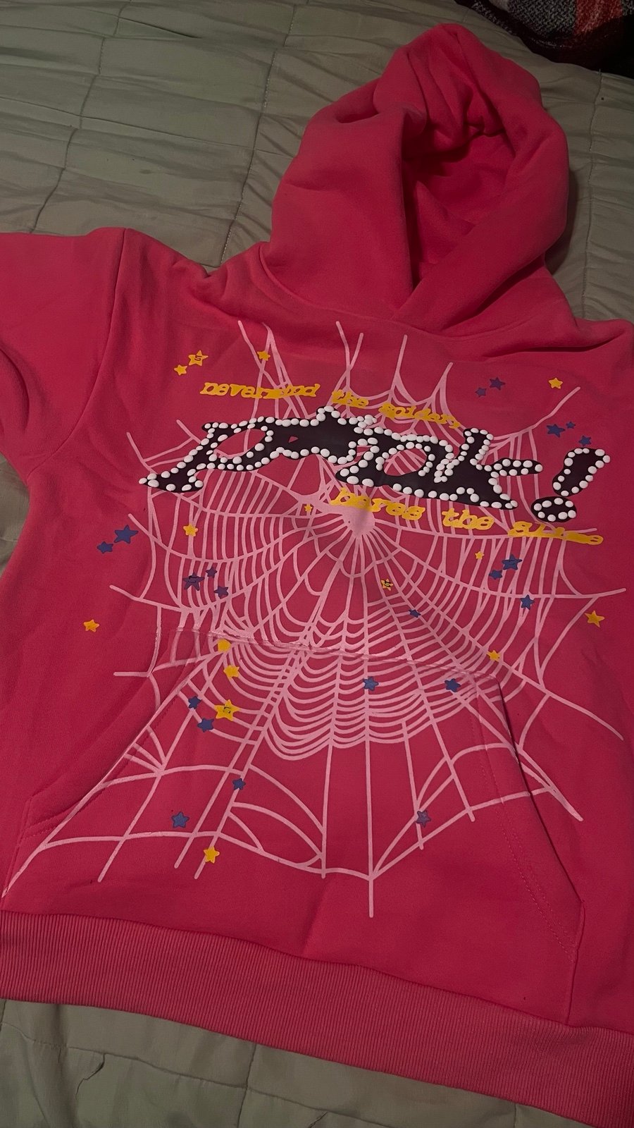 Sp5der P*nk Hoodie Pink Size Small