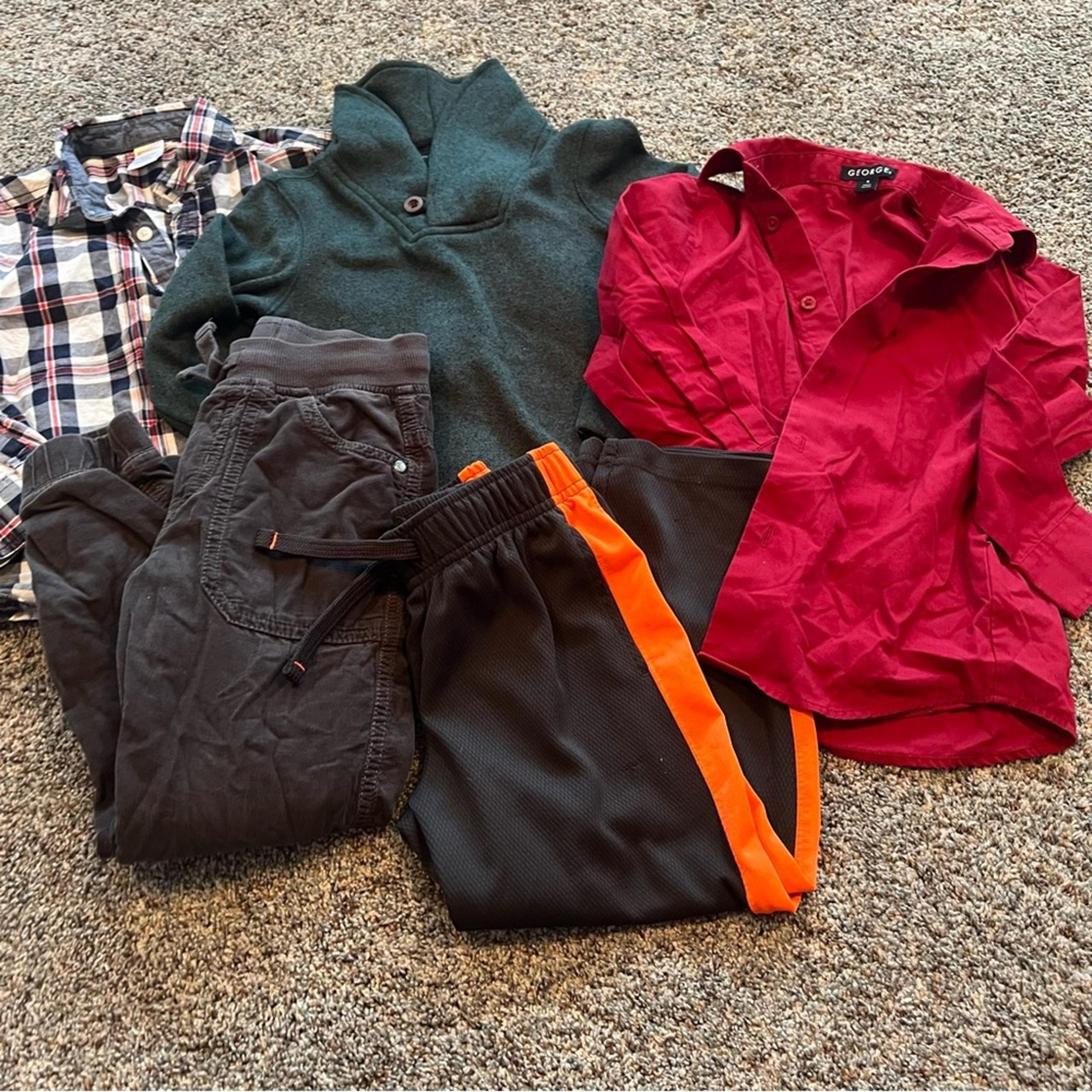 5 Piece LOT Boys Size 5 Tops & Pants Pullover Button Down