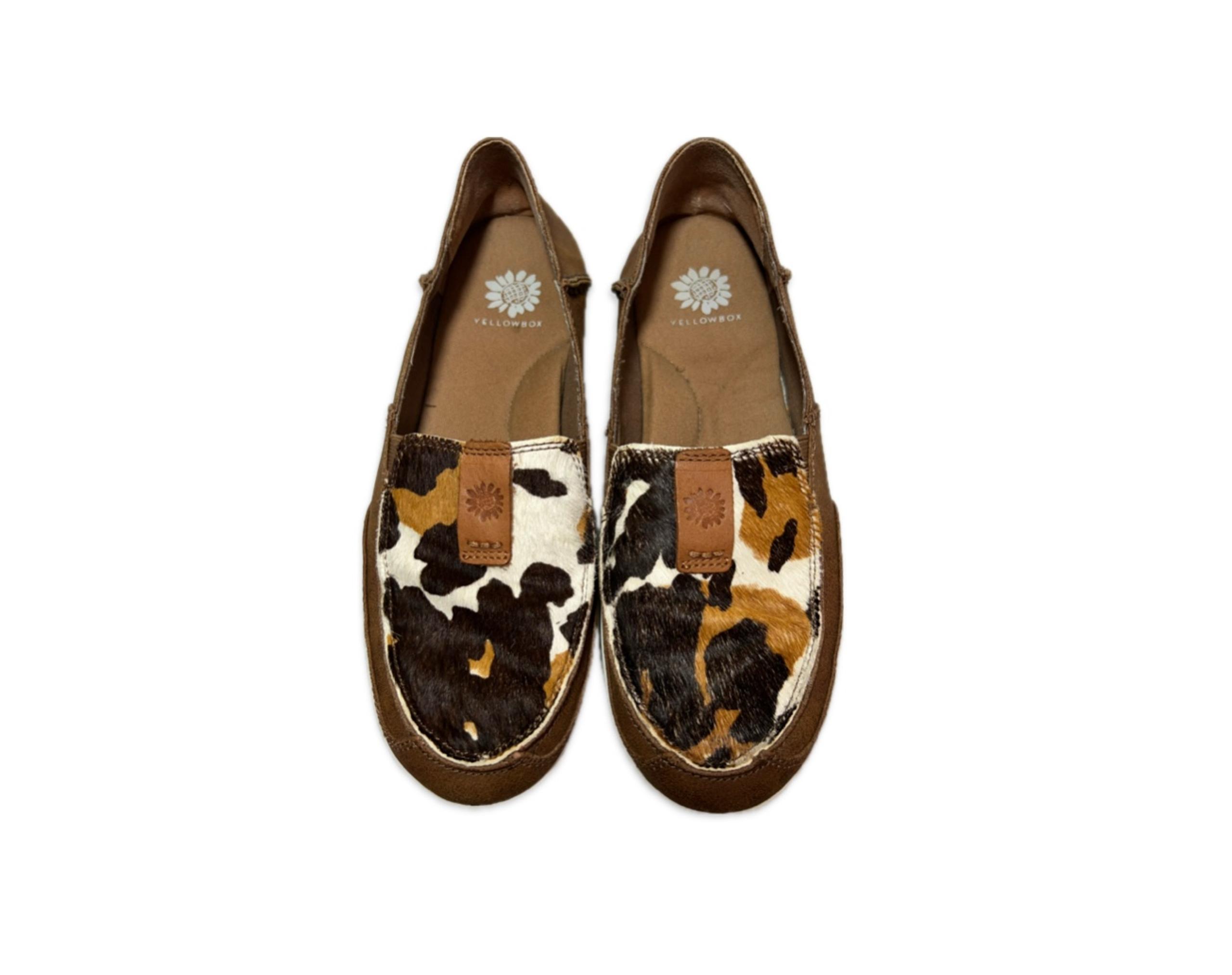 Yellow Box Oleviah Cowhair Slip-On Shoes Women’s Size 7.5