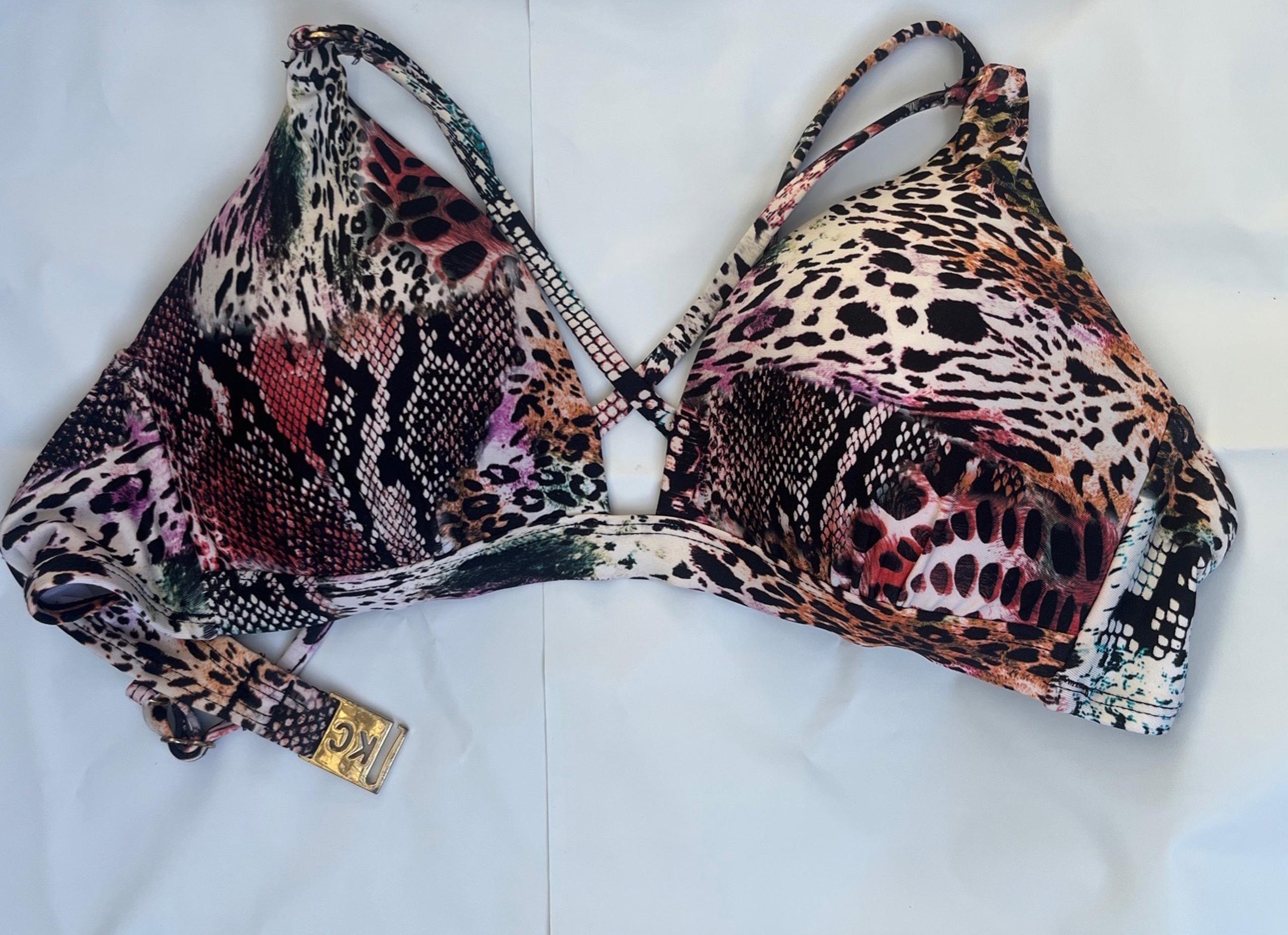 Kenneth Cole New York Women's 32 B/C strappy Push Up Bra Bikini Swimsuit Top