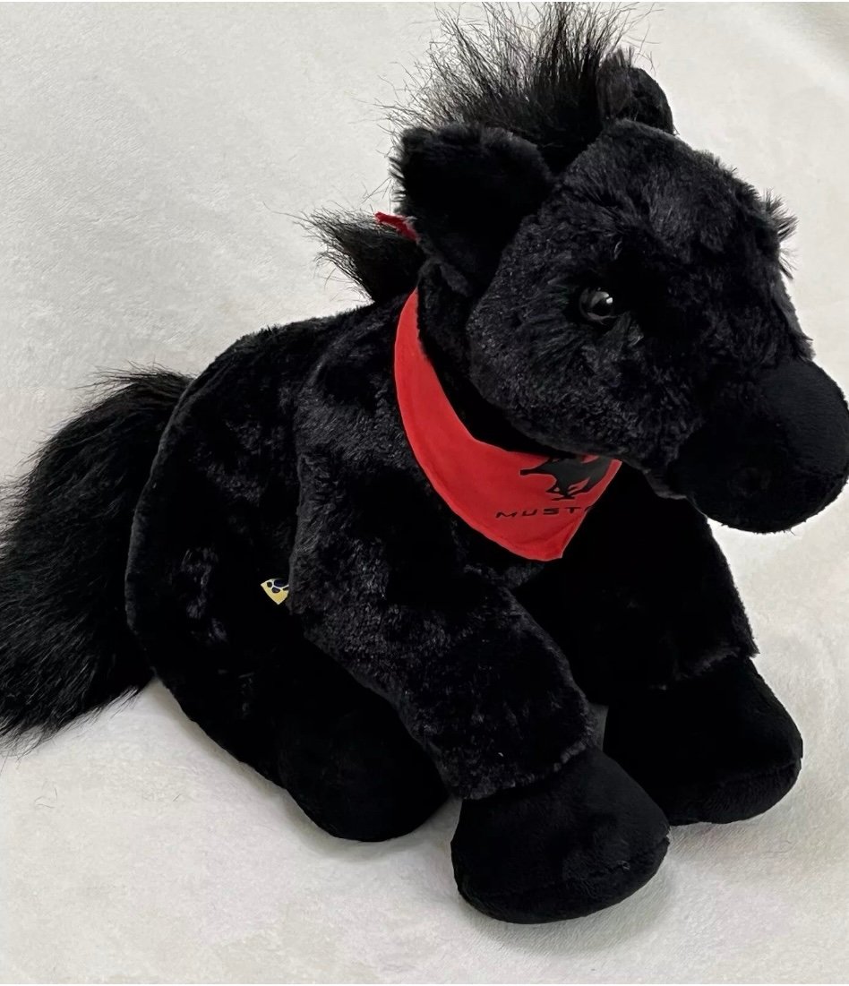 Build A Bear 2011 RARE Bossy Black Mustang Pony/ Red Scarf Ford 50th Collectible