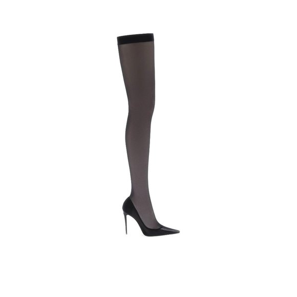Dolce & gabbana stretch tulle thigh-high boots Size EU 39 for Women