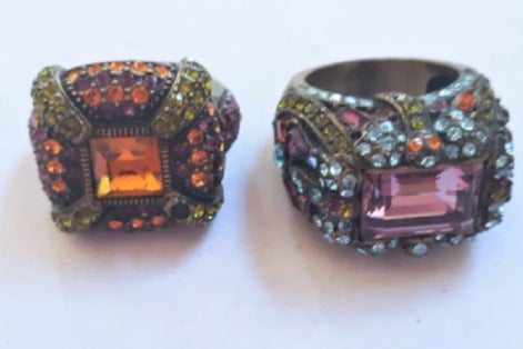 Lot of 2 Heidi Daus Rings Both Size 9.5