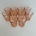 Vintage Arcoroc Pink Swirl Juice Glasses 3 3/8 France Depression Rosaline Set/4