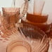 Vintage Arcoroc Pink Swirl Juice Glasses 3 3/8 France Depression Rosaline Set/4