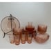 Vintage Arcoroc Pink Swirl Juice Glasses 3 3/8 France Depression Rosaline Set/4