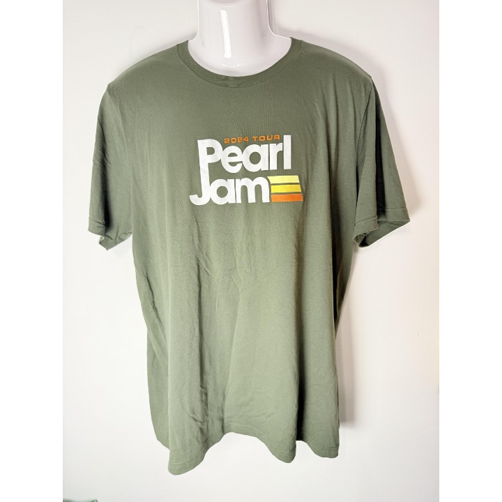 Green Dark Matter Pearl Jam 2024 Tour Graphic Short Sleeve TShirt XL