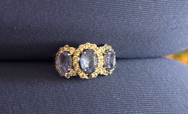 Tanzanite 3 Stone Ring