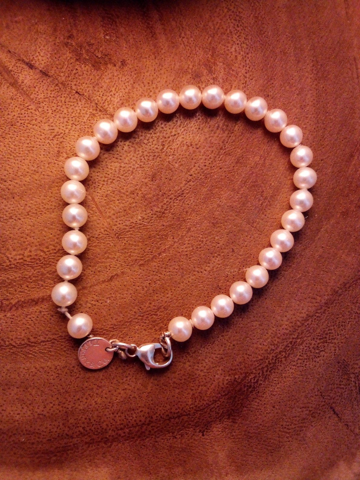 Tiffany & Co pearl bracelet AG 9 25 sterling silver