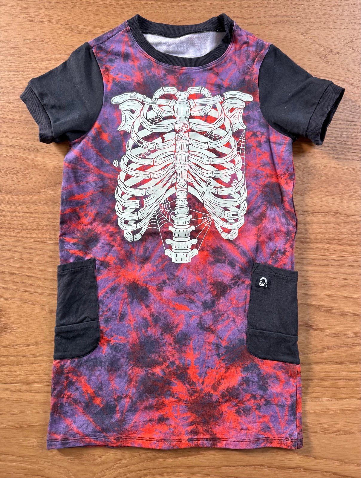 Girls 5/6 Rags Tie-Dye Glow Skelly Dress