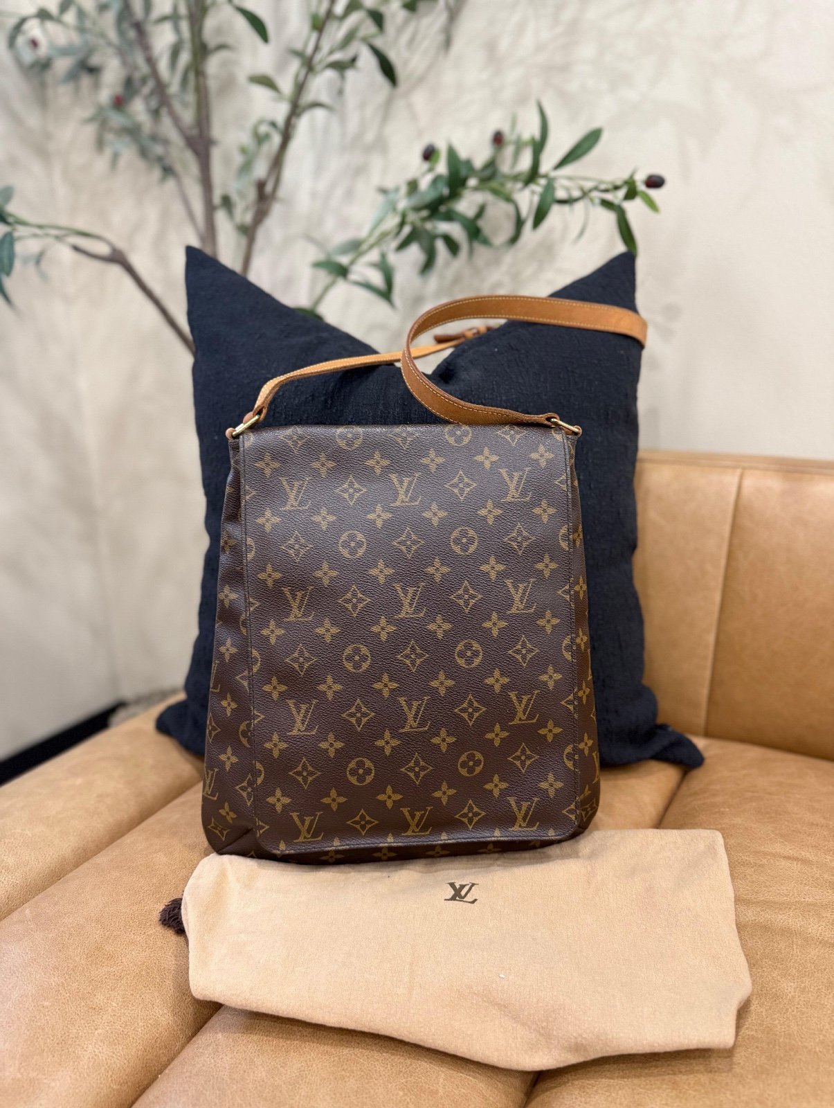 Authentic Louis Vuitton Monogram Musette Salsa Canvas Leather Suede Brown PM