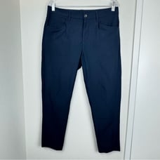 Vuori Meta Pants Mens 34x27 Blue Chino Active Performance Zipped Pocket