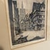 Antique Willy Scholz 1899-1965 Signed Etching Gothic Hall Church Streets Münster