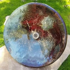 Beautiful multicolored glass sink