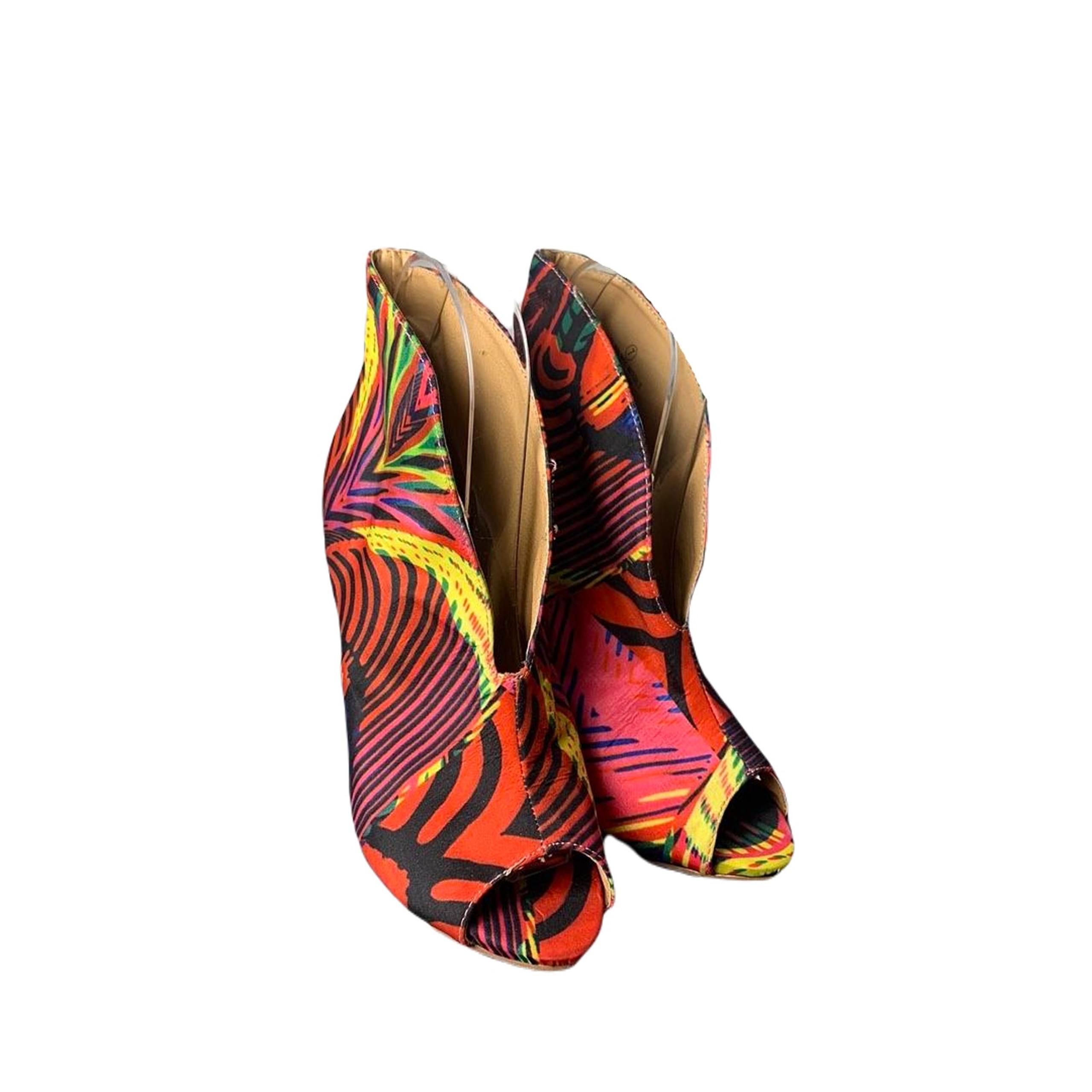 Liliana Womens Size 7 Colorful Peep Toe Stiletto Heels