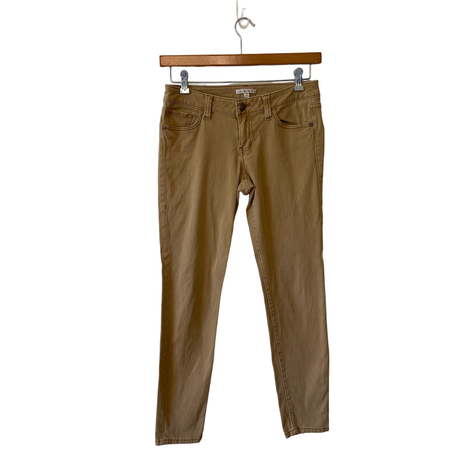 Cabi 4 skinny jeans khaki work classic basic pant low rise minimalist