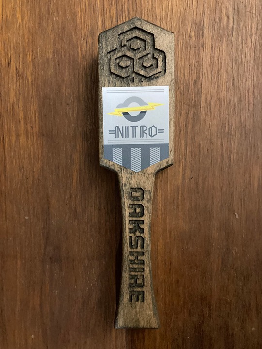 Oakshire Nitro Beer Brewery Tap Handle Wood Wooden Eugene Oregon Brewing Company