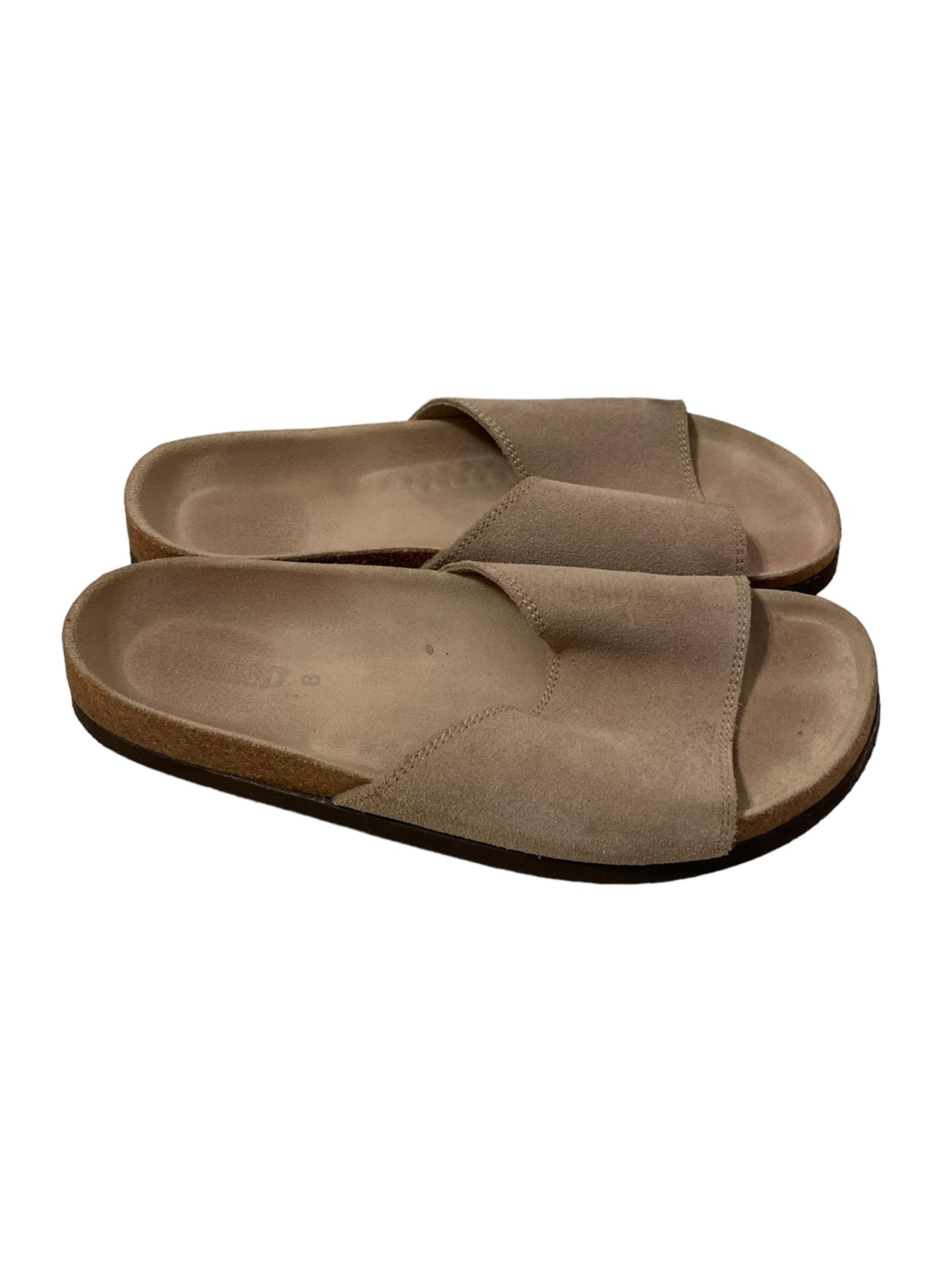 Lands End Womens Size 8 Taupe Suede Slides 77250 2855-A2