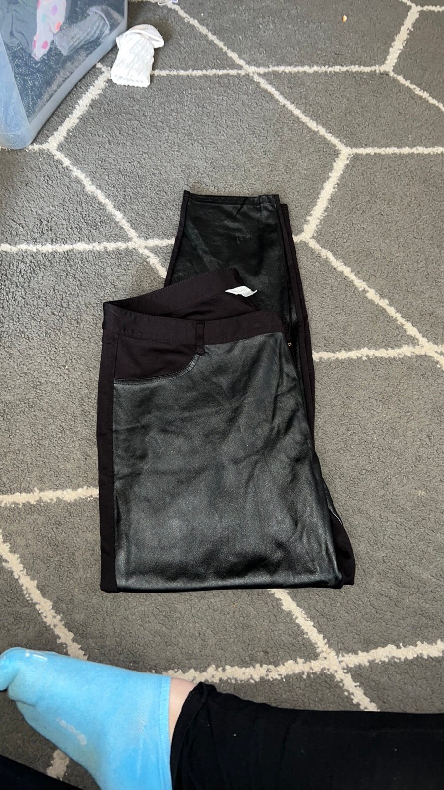 Garnet Hill Partial Faux Leather Pants Size 18