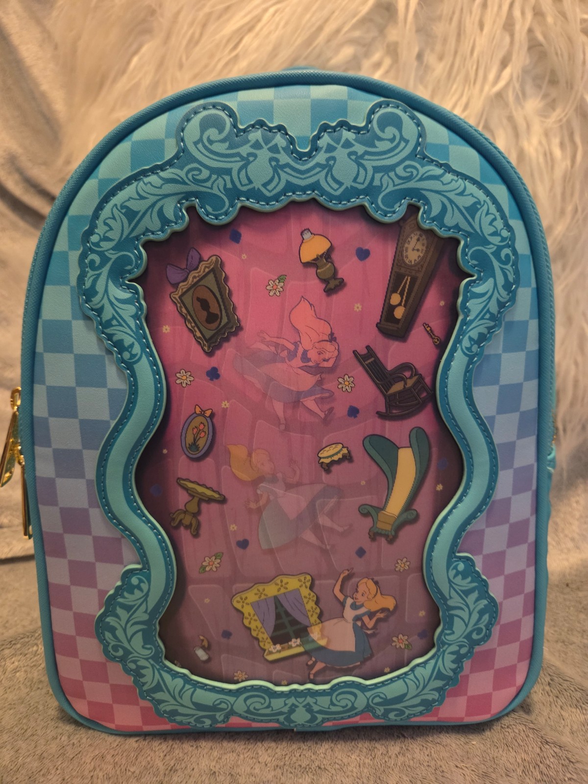 Loungefly Alice in Wonderland Lenticular Down the Rabbit Hole Backpack