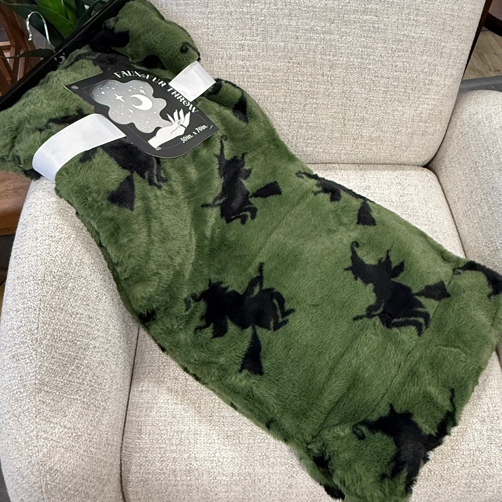 Wicked Witch Halloween Faux Fur Throw Blanket - Gives WICKED Vibes BNWT