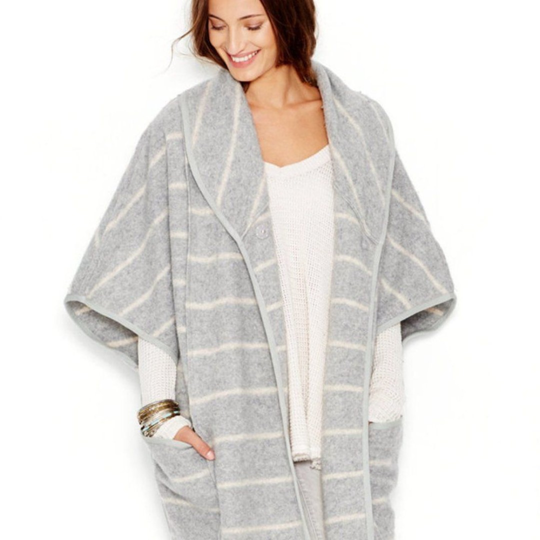 【格安saleスタート】 FREE PEOPLE grey wool blanket coat ジャケット・アウター