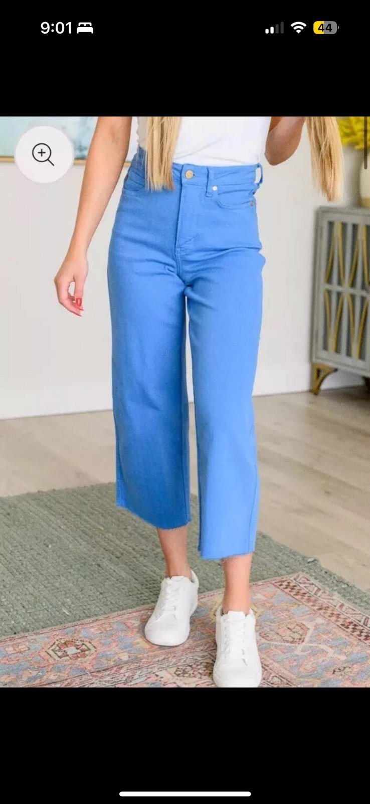 Judy Blue High Waist Crop Wide Leg Women's Blue Jeans Size 11/30 Style#JB88843 C