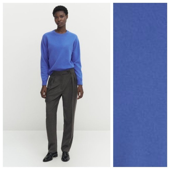 NWT. Massimo Dutti Blue Wool/Cashmere Sweater. Size XS.