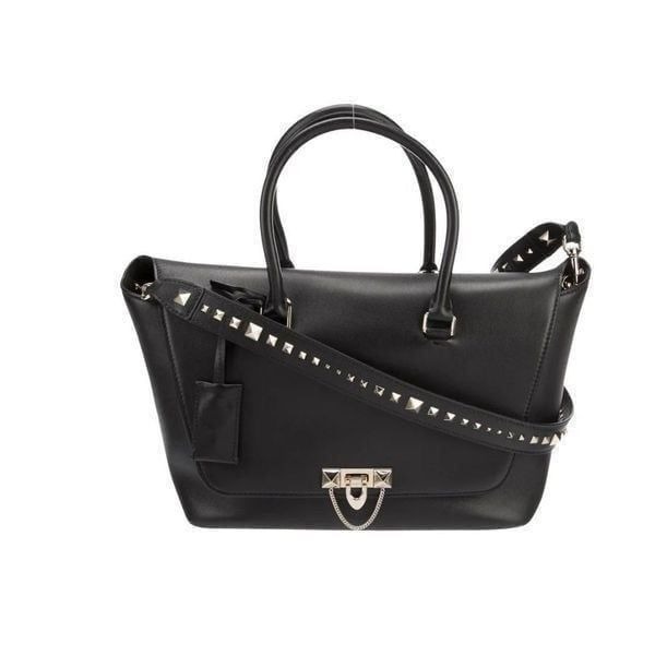 VALENTINO Leather Demilune Shoulder Bag
