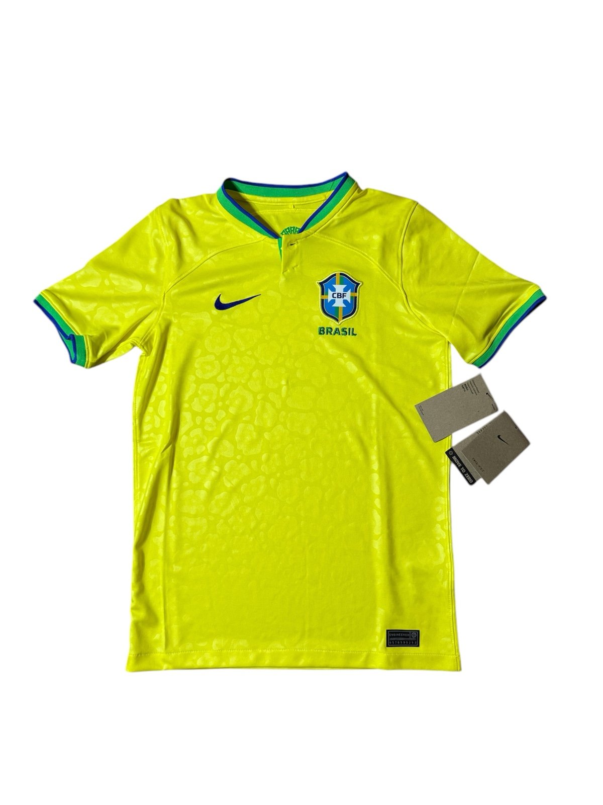 Nike Brazil 2022-2023 Home Soccer Jersey DN0824-742 Kids Size L Yellow Brasil