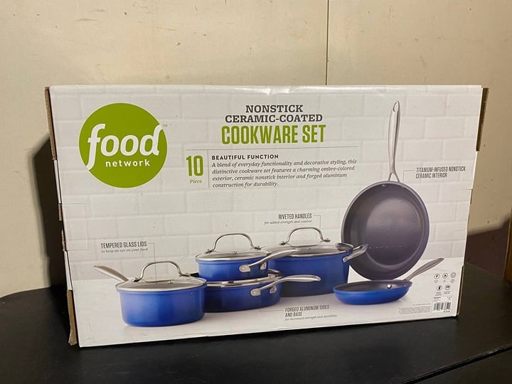 Food Network 10-pc. Ombre Nonstick Ceramic Cookware Set