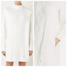 Ted Baker Arriaa Cable Sweater Dress Ted (2) US 6 Mid Cottage Ivory White NEW