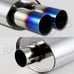 3 DUAL TITANIUM BURNT FLAT TIP T-304 STAINLESS STEEL 2.5 INLET EXHAUST MUFFLER