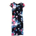 Betsey Johnson Size 4 Black Multicolor Cap Sleeve Floral Women’s Scuba Dress