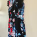 Betsey Johnson Size 4 Black Multicolor Cap Sleeve Floral Women’s Scuba Dress