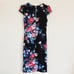 Betsey Johnson Size 4 Black Multicolor Cap Sleeve Floral Women’s Scuba Dress