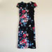 Betsey Johnson Size 4 Black Multicolor Cap Sleeve Floral Women’s Scuba Dress