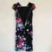 Betsey Johnson Size 4 Black Multicolor Cap Sleeve Floral Women’s Scuba Dress