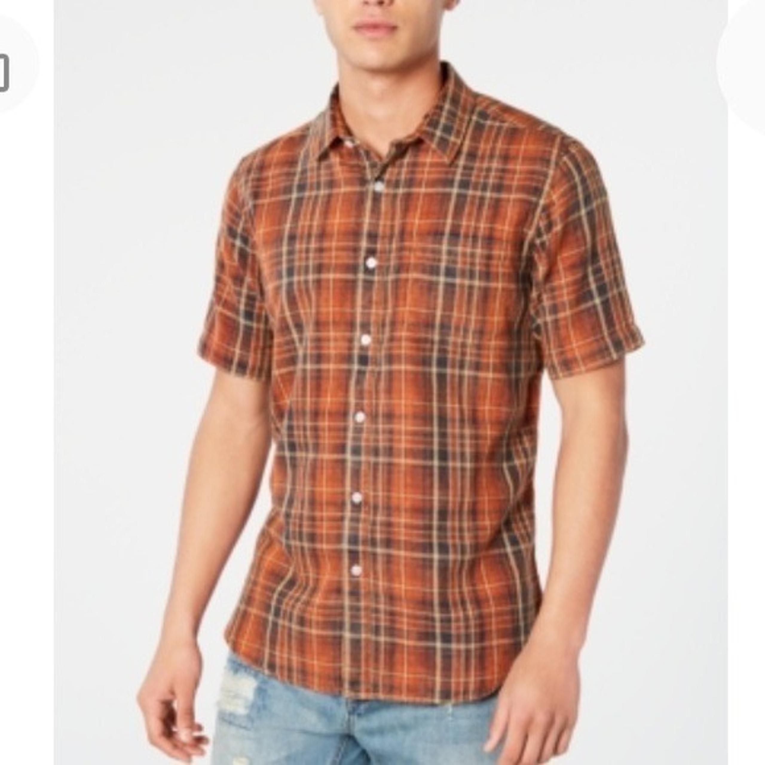 NEW American Rag Plaid Short Sleeve Mens Casual Button Down Shirt, Size 2XL