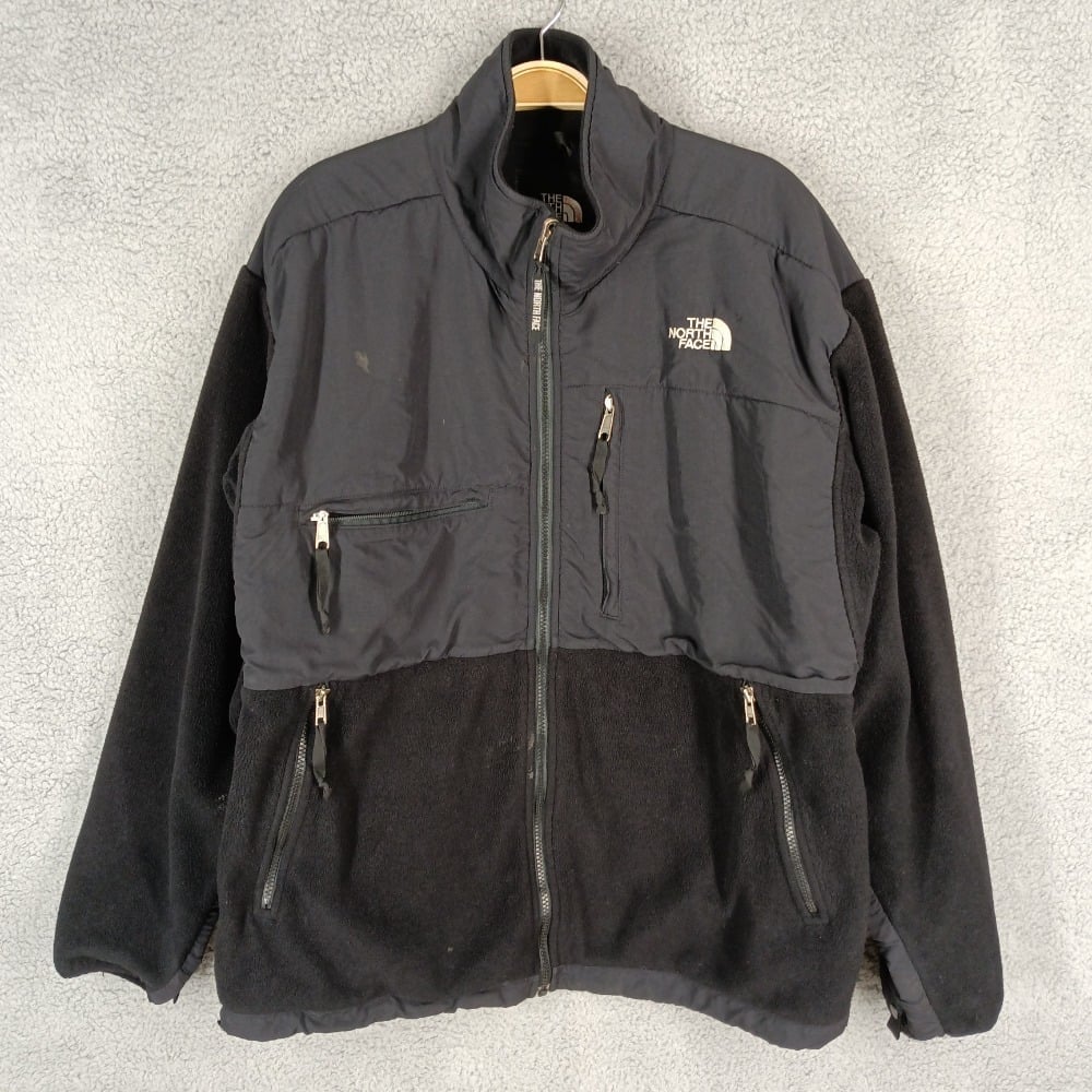 The North Face Men's Size Large Black Denali Fleece Jacket Full Zip Pockets