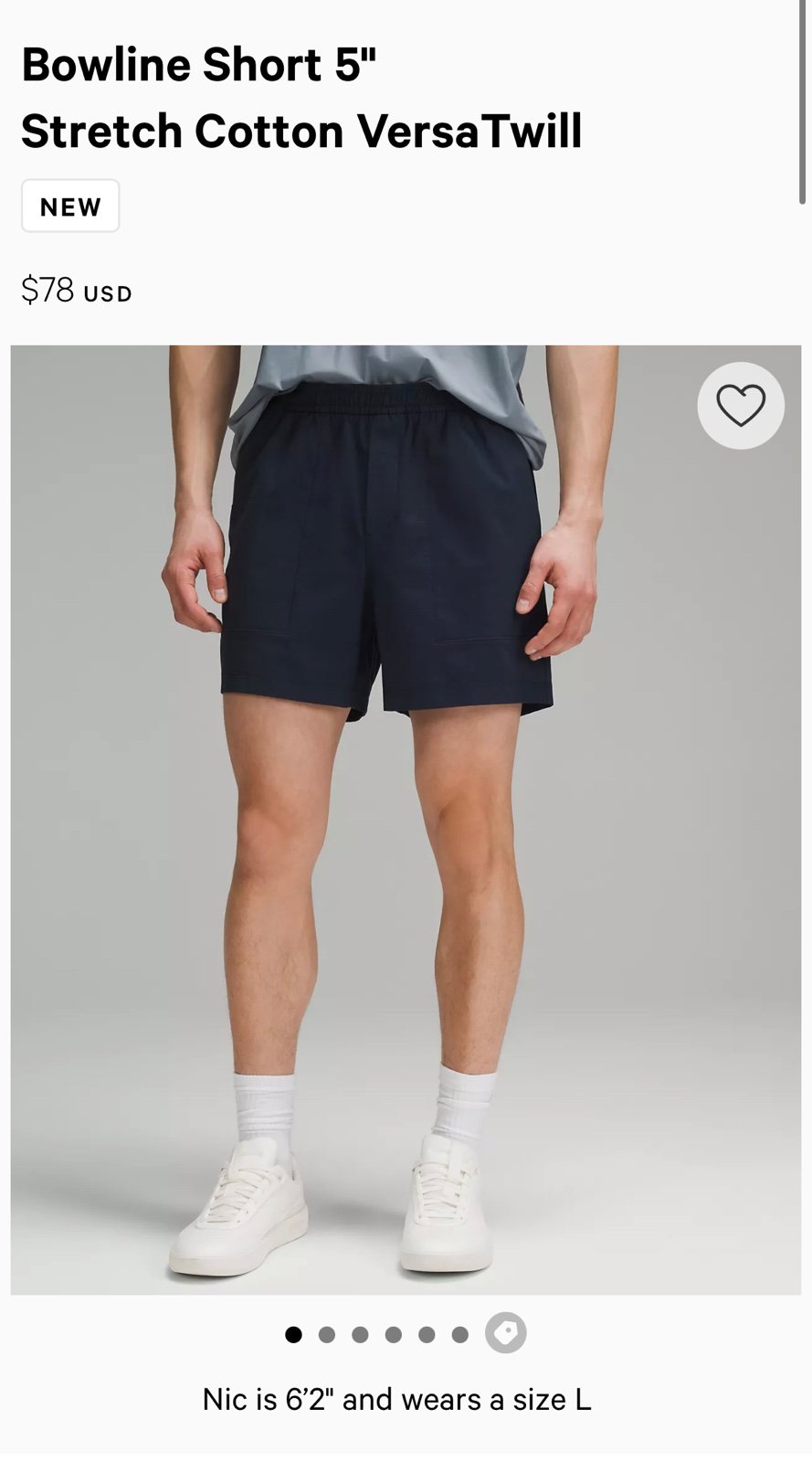 Lululemon Bowline Short 5 Stretch Cotton VersaTwill