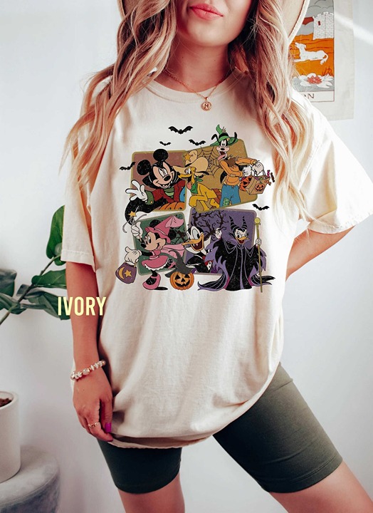 Mickey Minnie Halloween Shirt Vintage Disney Halloween Comfort Colors T-shirt Fu